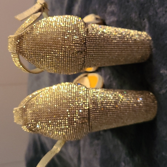 JUSTFAB 4"  Lorelei Silver Rhinestone High Heels - Picture 3 of 10